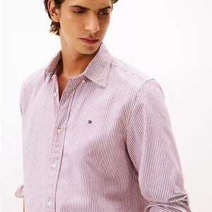 Tommy Hilfiger “Academy Poplin” Pink + White Button Down